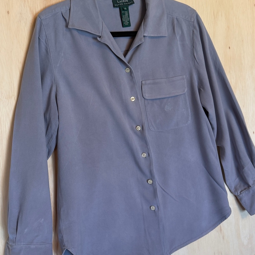 Ralph Lauren Women’s Blue Button Down Pajama Shirt. Sz 10